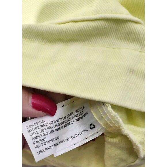 Universal Thread Neon Yellow Denim Jacket Womens M Utility Mid Length Tie Dye‎ - Picture 4 of 11